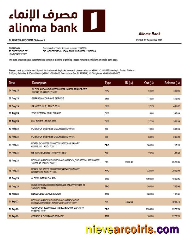 Alinma Bank company statement